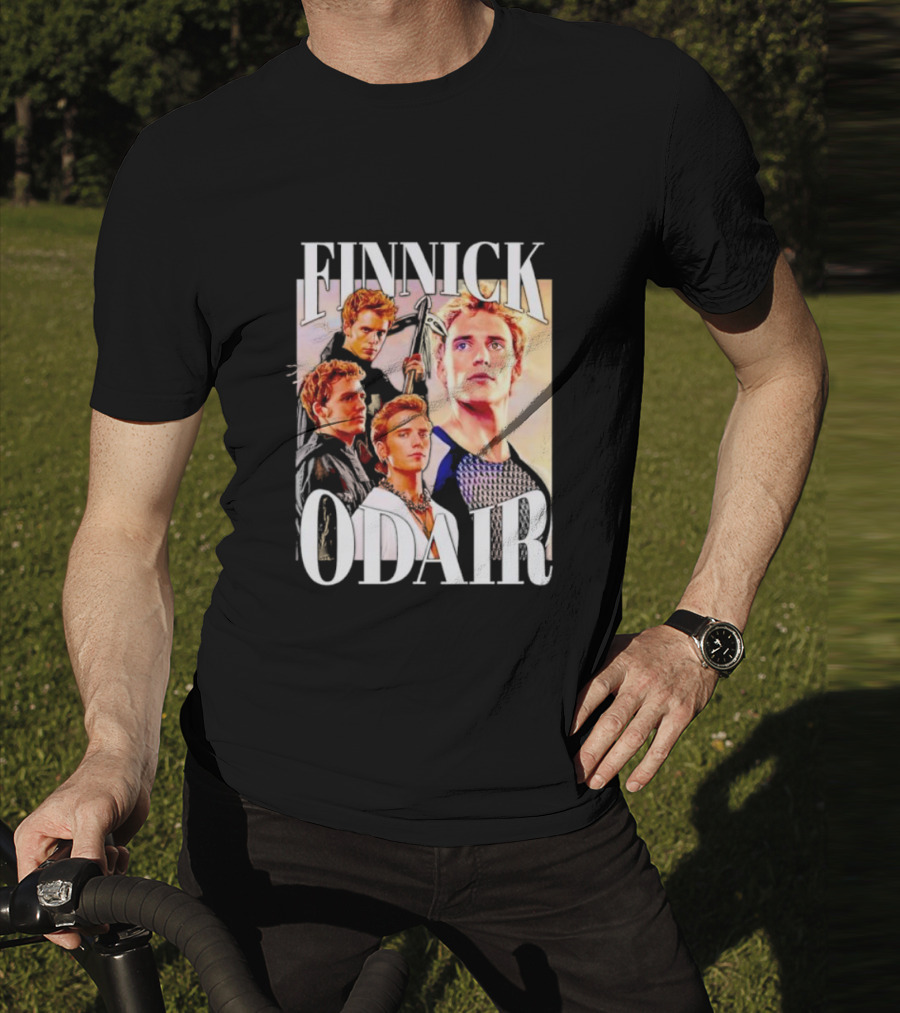 Finnick Odair Character Collage With Weaponry Elements T-Shirt