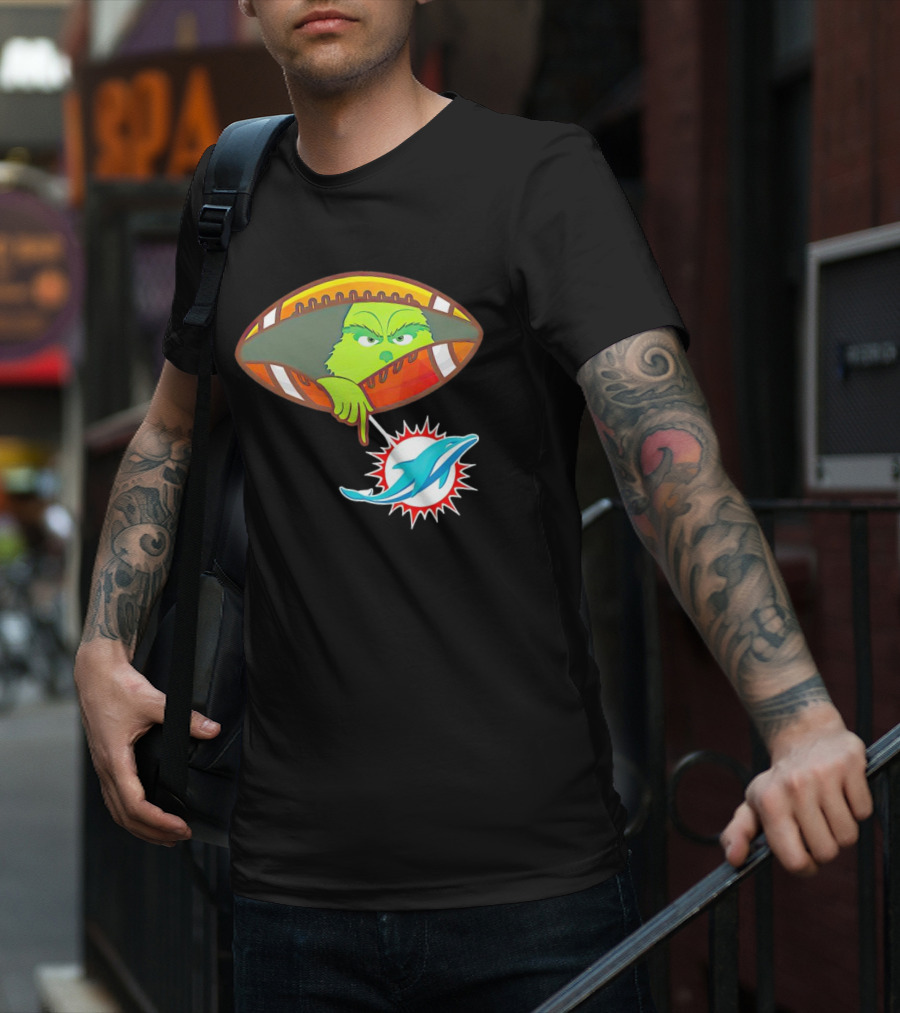 Grinch Ew Miami Dolphins Football T-Shirt