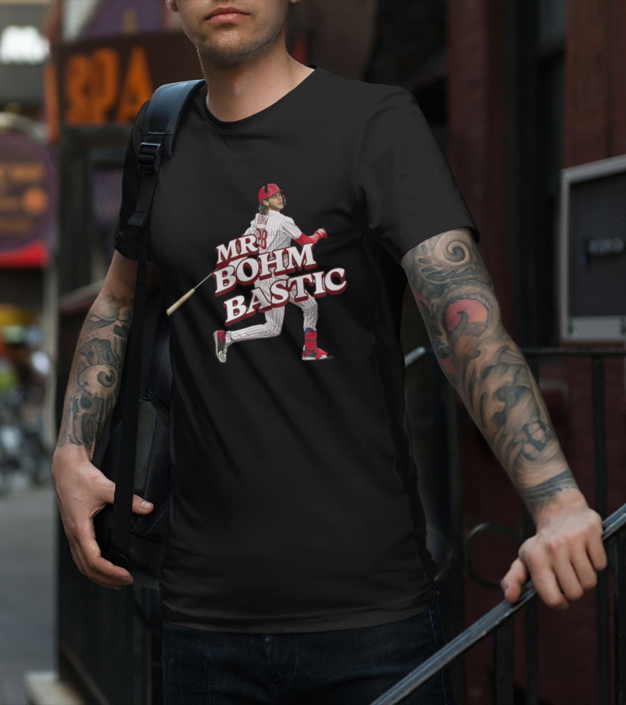 Mr Bohm-Bastic Philadelphia Phillies Baseball Player Action Pose T-Shirt
