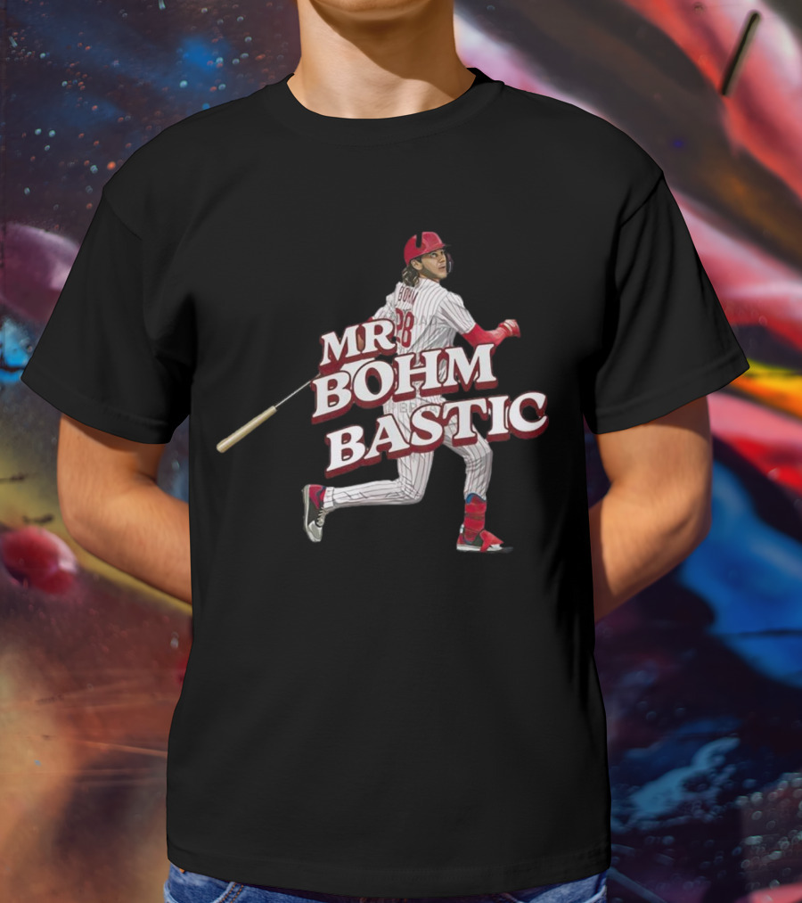 Mr Bohm-Bastic Philadelphia Phillies Baseball Player Action Pose T-Shirt