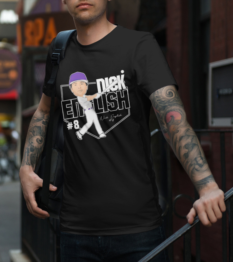 Nick English Caricature Signature Baseball Nick English #8 T-Shirt