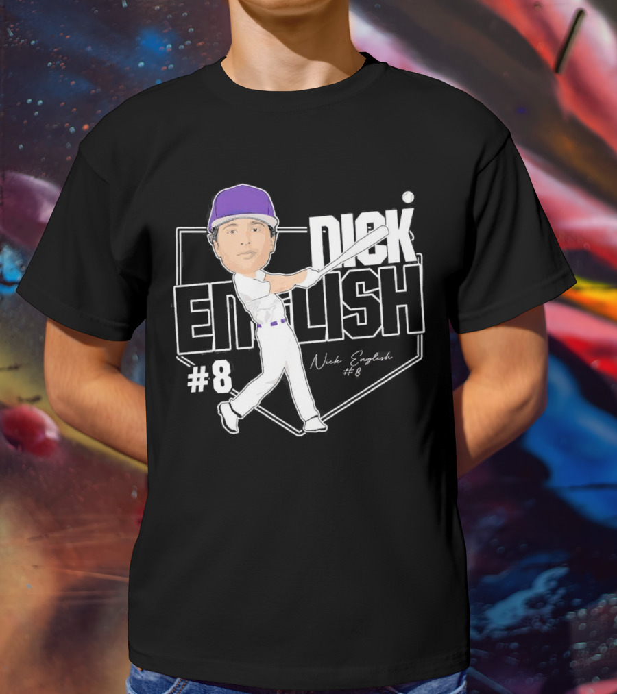 Nick English Caricature Signature Baseball Nick English #8 T-Shirt