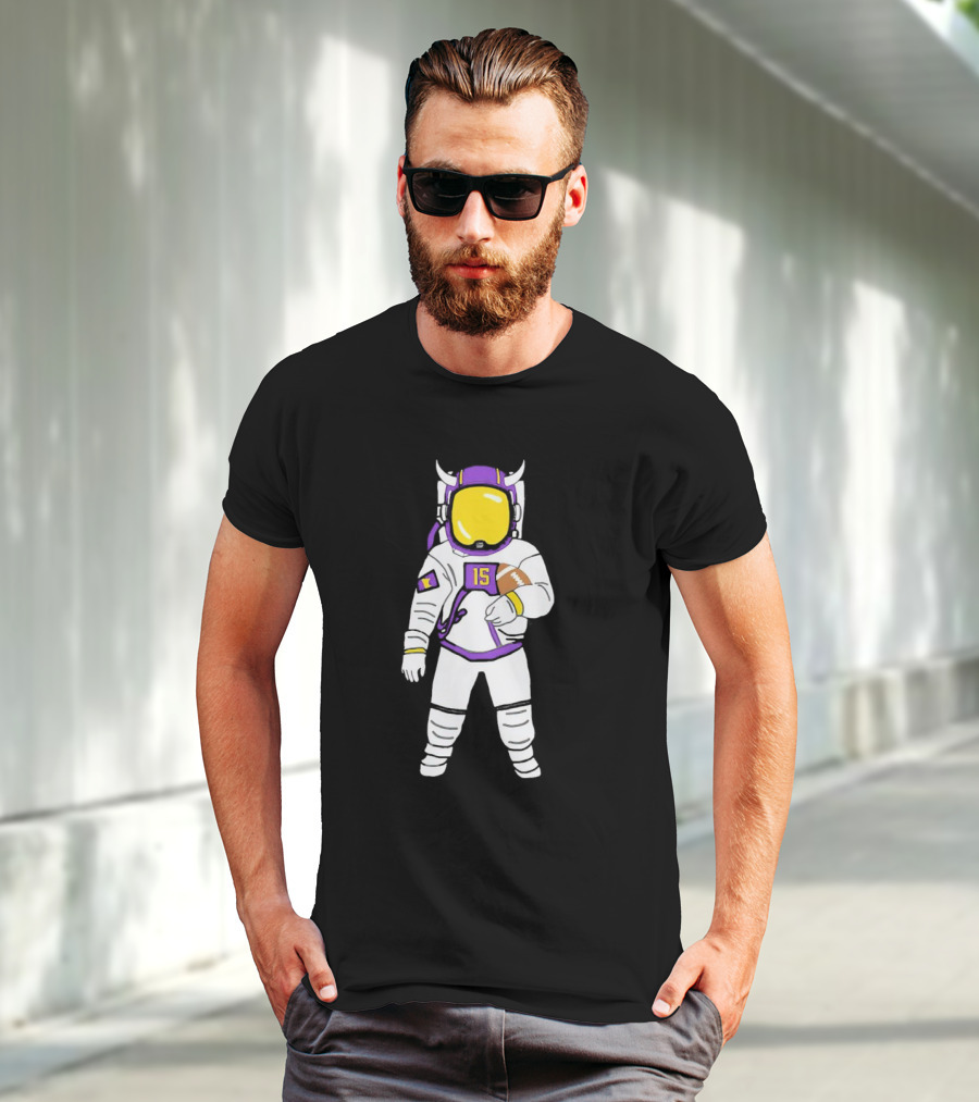 Passtronaut Minnesota Astronaut Football Purple 15 T-Shirt
