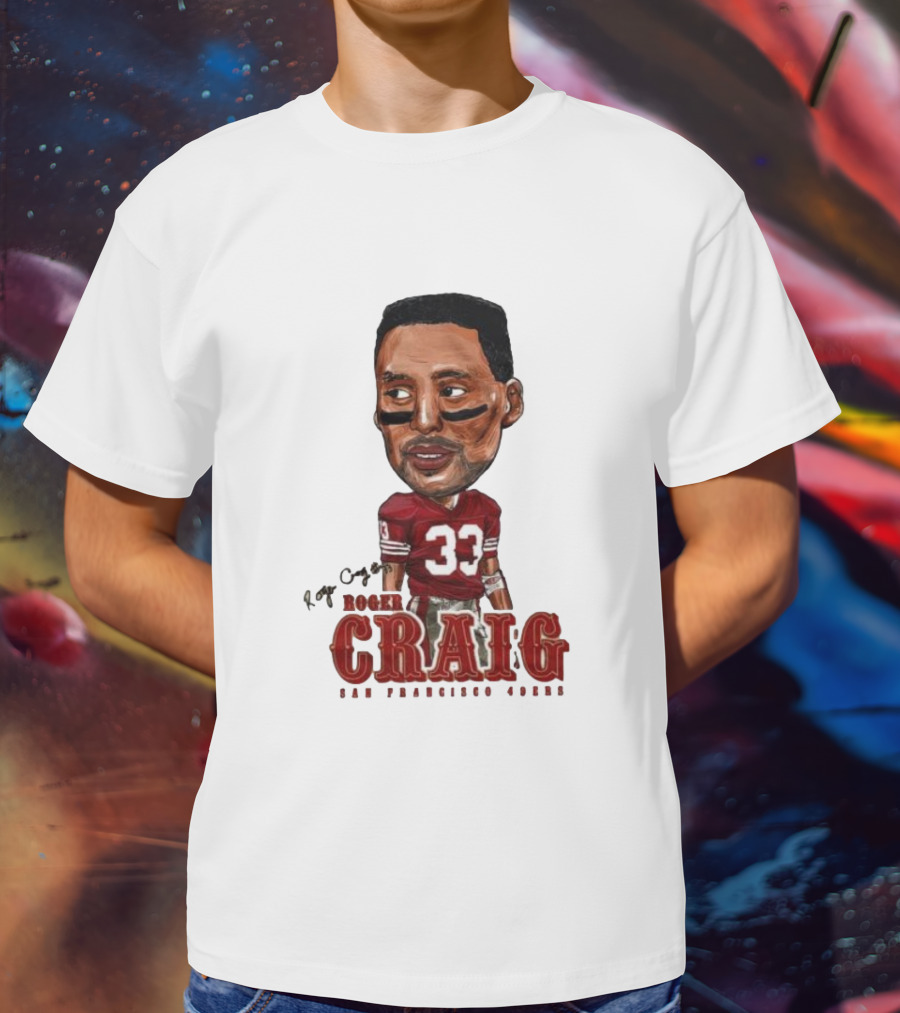 Roger Craig San Francisco 49ers 33 Big Head Character T-Shirt
