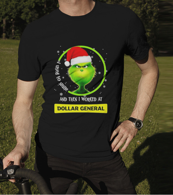 Santa Grinch I Used To Smile And Then I Worked At Dollar General Christmas T-Shirt