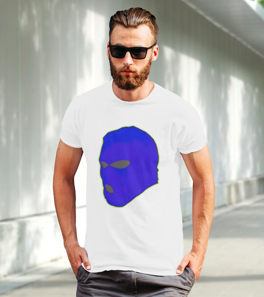 Seahawks Ski Mask Hoodie Graphic Blue Outline T-Shirt