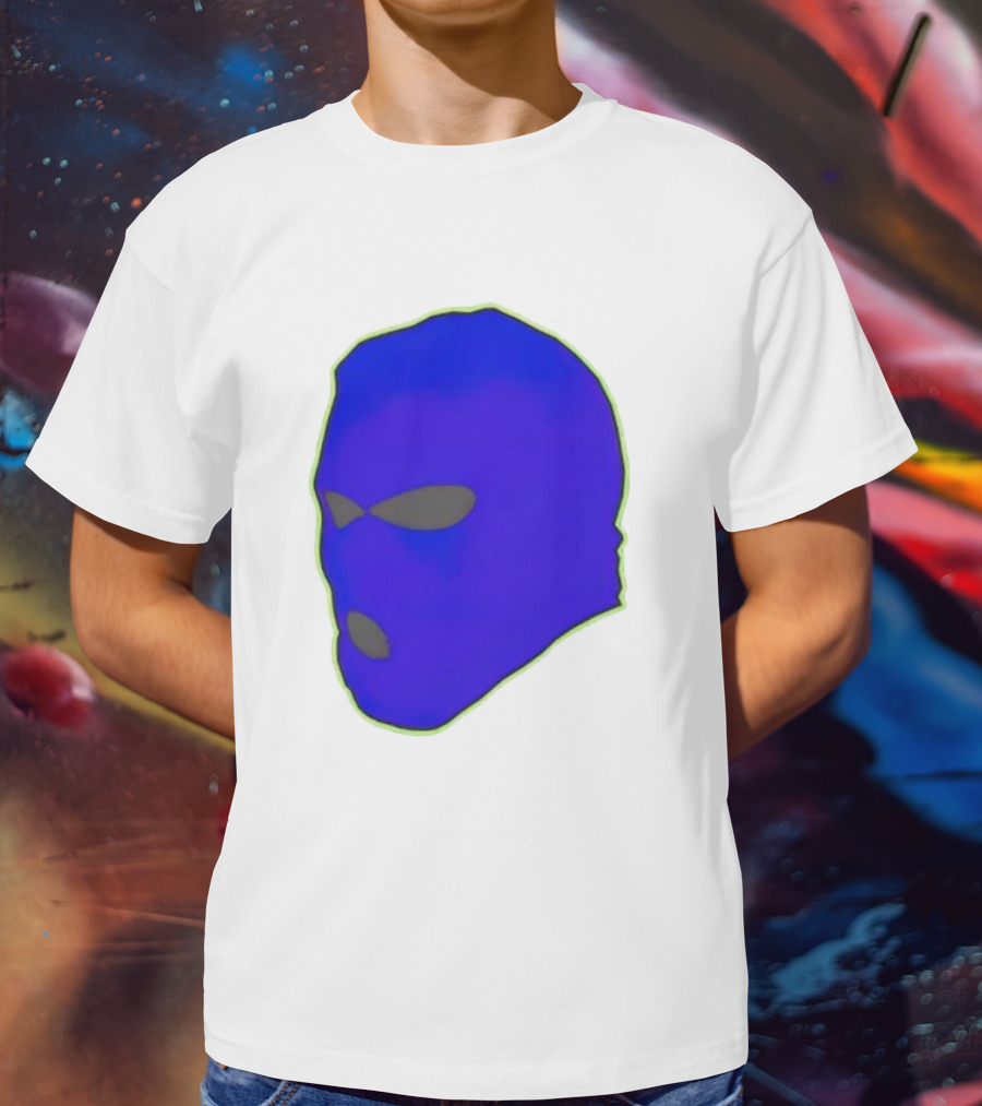 Seahawks Ski Mask Hoodie Graphic Blue Outline T-Shirt