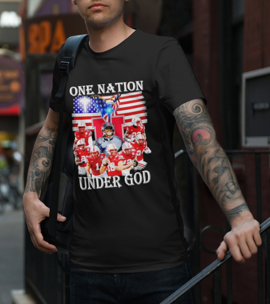 USA Flag One Nation Under God NC State Wolfpack Football Team Players T-Shirt