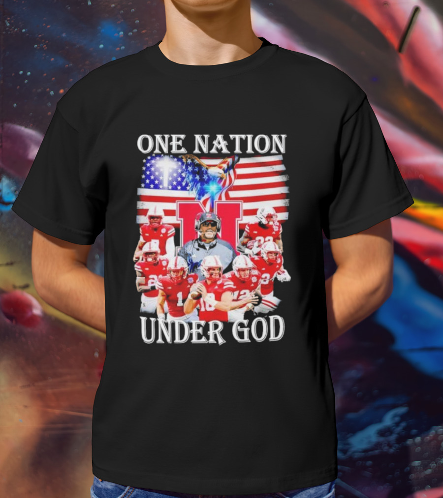 USA Flag One Nation Under God NC State Wolfpack Football Team Players T-Shirt