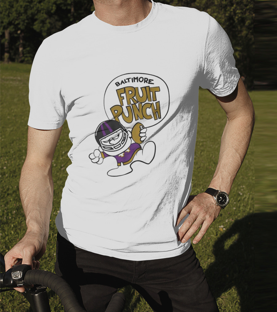 Baltimore Fruit Punch Football Character Purple And Gold T-Shirt