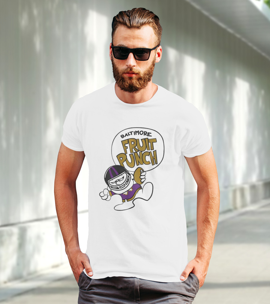Baltimore Fruit Punch Football Character Purple And Gold T-Shirt