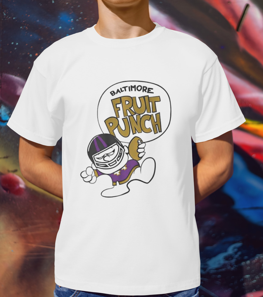 Baltimore Fruit Punch Football Character Purple And Gold T-Shirt