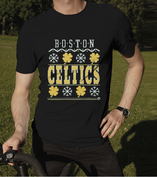 Boston Celtics Snowflakes And Shamrocks T-Shirt