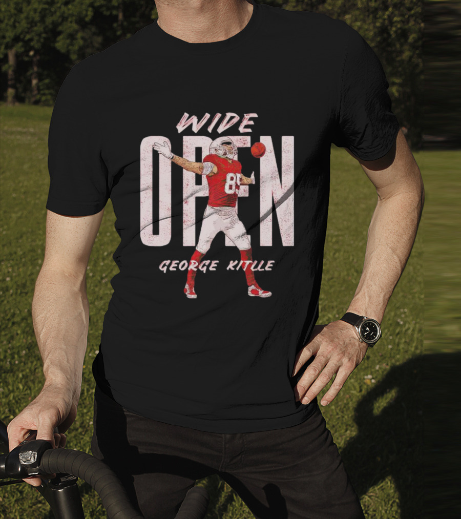 Wide Open George Kittle Football Catch T-Shirt