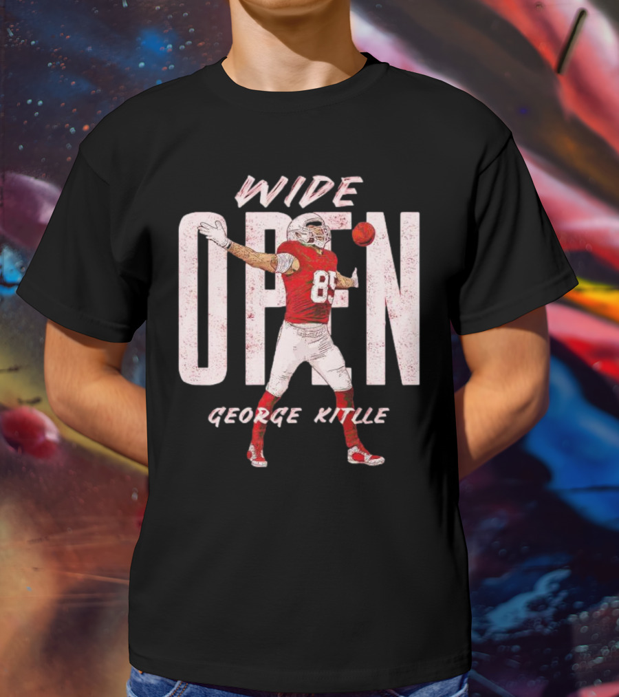 Wide Open George Kittle Football Catch T-Shirt