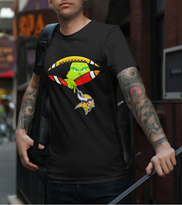 Grinch Stealing Minnesota Vikings Football T-Shirt