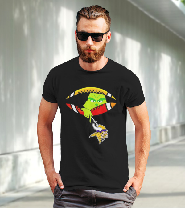 Grinch Stealing Minnesota Vikings Football T-Shirt