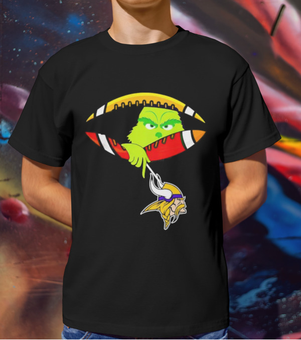 Grinch Stealing Minnesota Vikings Football T-Shirt
