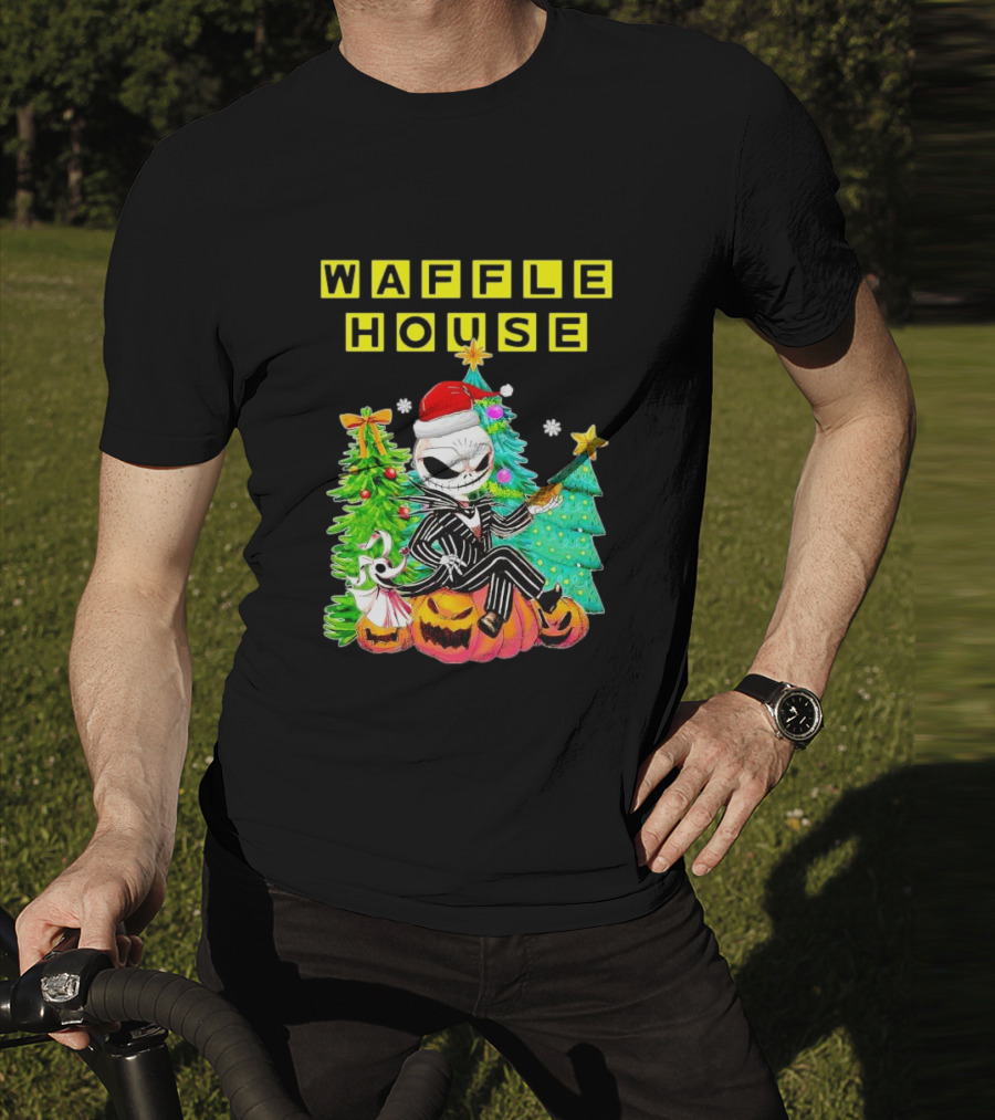 Waffle House Jack Skellington Christmas Tree Pumpkin T-Shirt