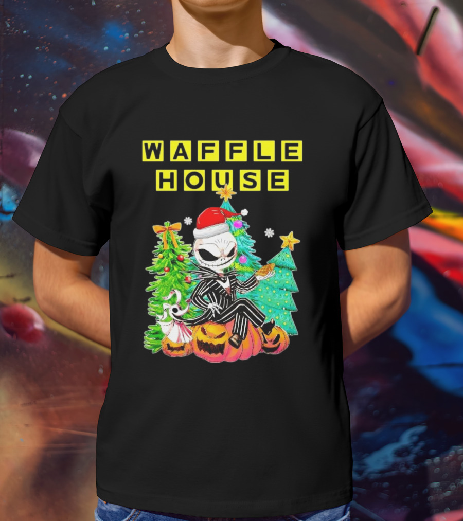 Waffle House Jack Skellington Christmas Tree Pumpkin T-Shirt