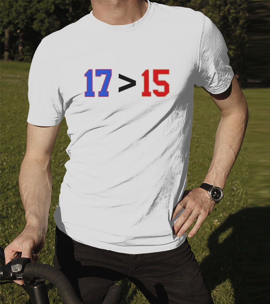 Josh Allen 17 Greater Than Patrick Mahomes 15 T-Shirt