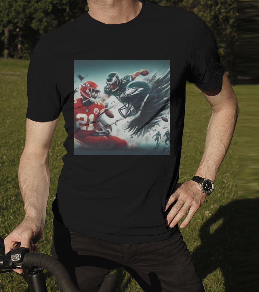 Mike Edwards Kansas City Chiefs Defensive Action Against Philadelphia Eagles Showdown T-Shirt