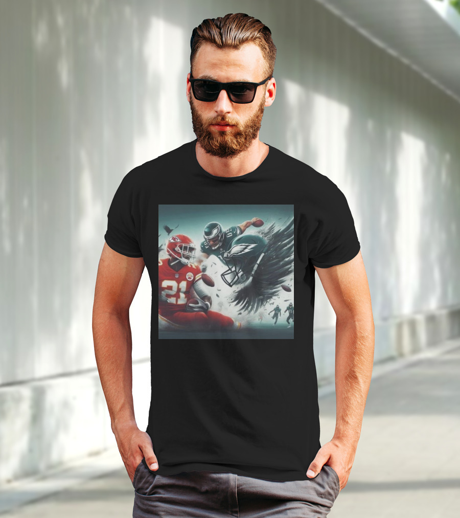 Mike Edwards Kansas City Chiefs Defensive Action Against Philadelphia Eagles Showdown T-Shirt