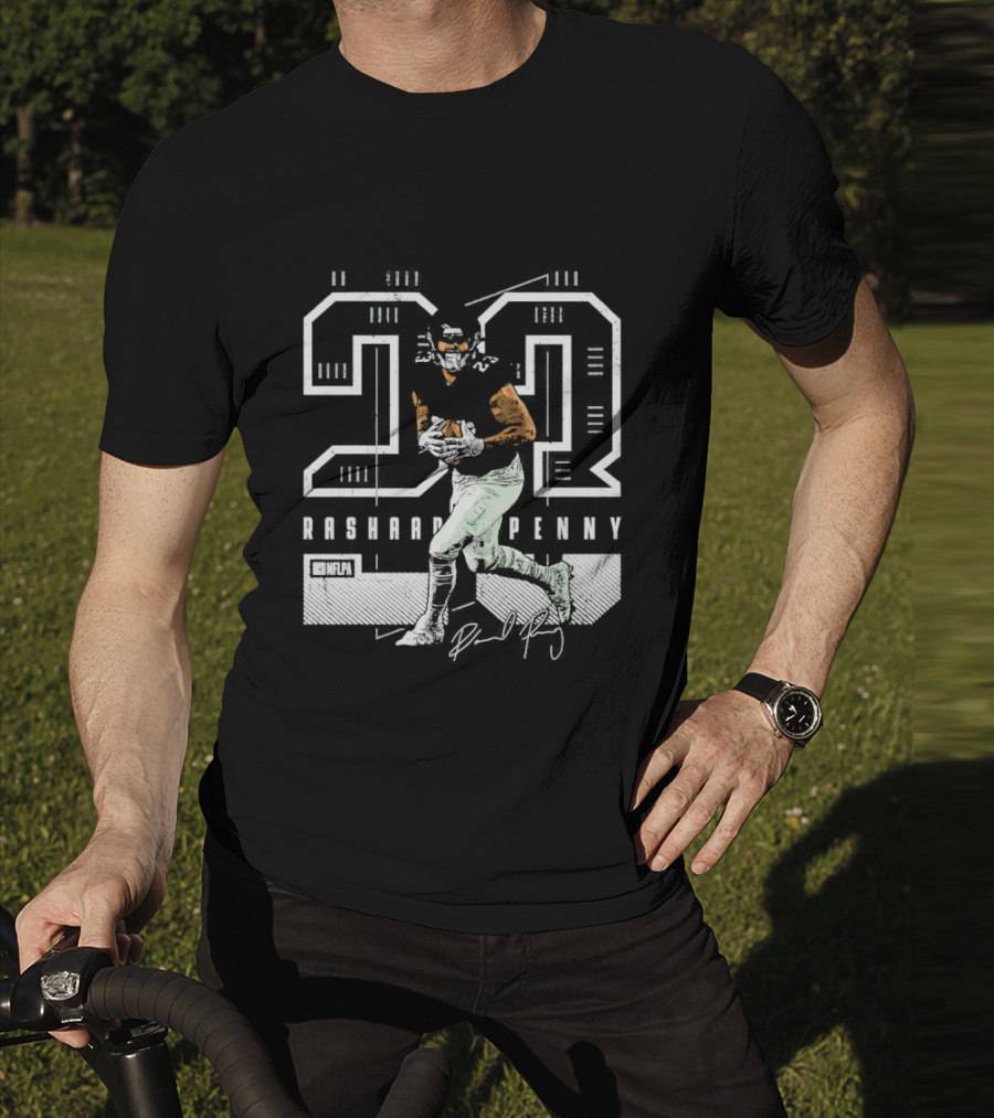 Rashaad Penny 23 NFLPA Philadelphia Football Signature T-Shirt