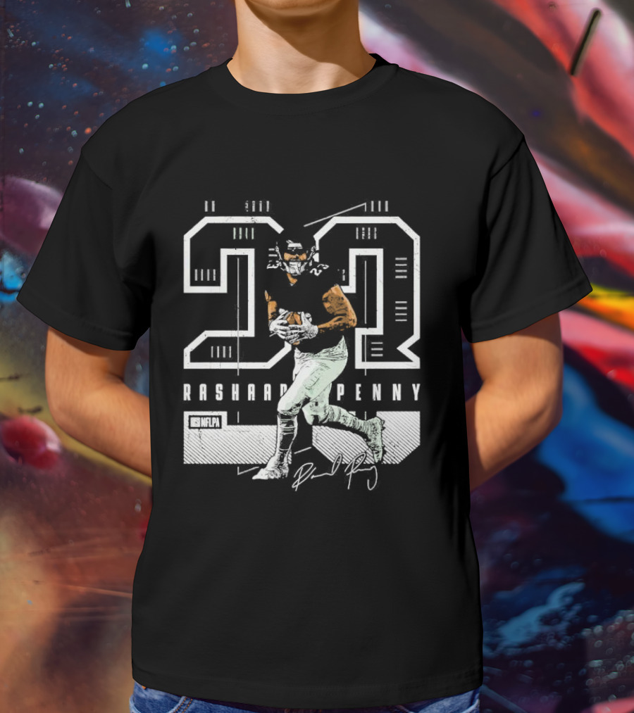 Rashaad Penny 23 NFLPA Philadelphia Football Signature T-Shirt