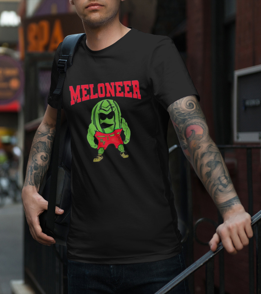 Rocky Ford Meloneer RF Green Character In Red Shorts T-Shirt