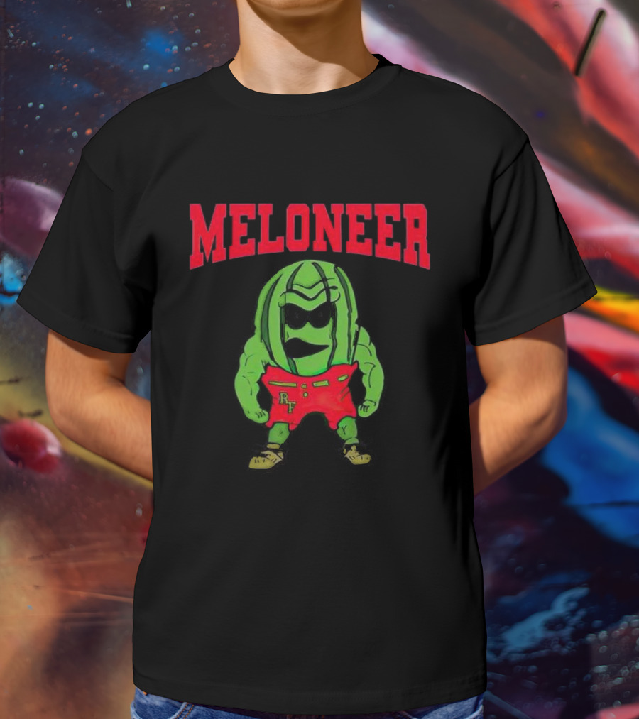 Rocky Ford Meloneer RF Green Character In Red Shorts T-Shirt