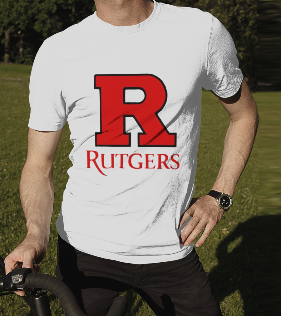 Rutgers University Red R Icon With Text T-Shirt