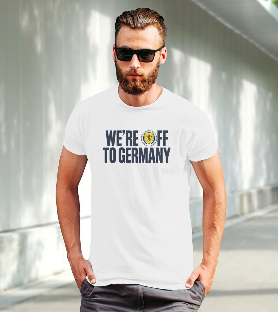 WE’RE OFF TO GERMANY Scottish Football Badge T-Shirt