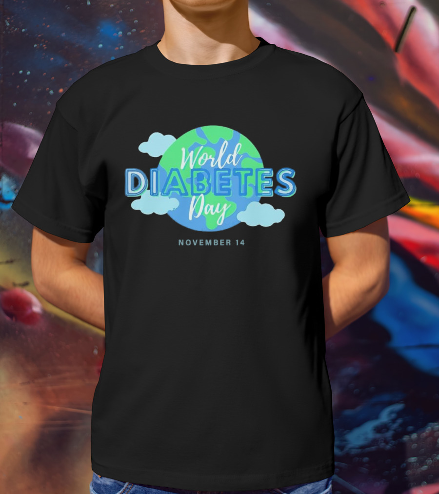 World Diabetes Day November 14 Earth And Clouds T-Shirt