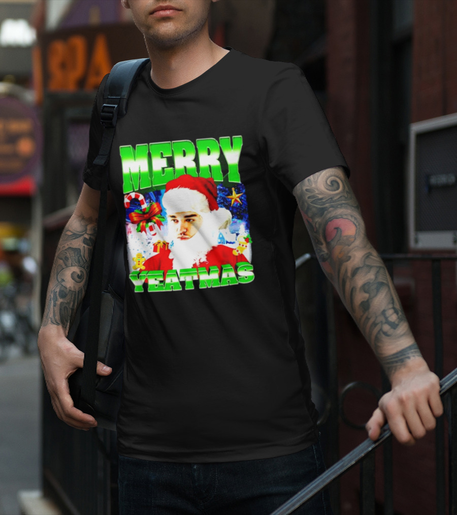 Merry Yeatmas Yeat Rapper Christmas Santa Claus Holiday T-Shirt