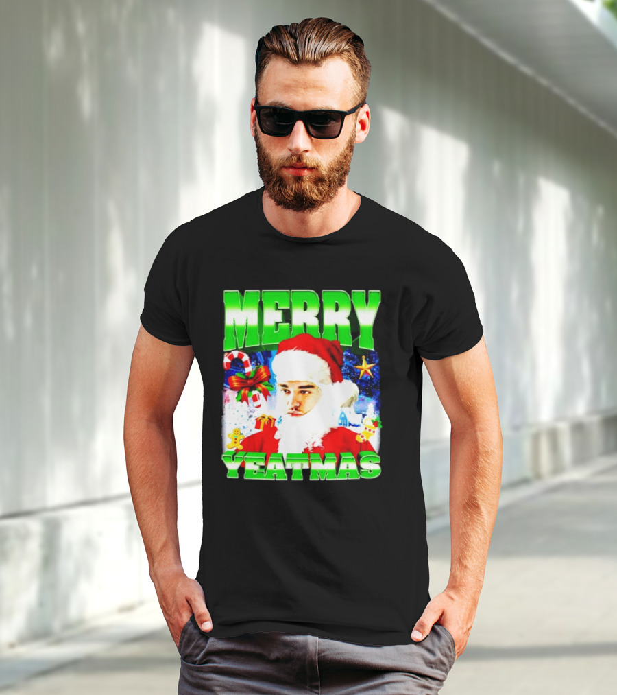 Merry Yeatmas Yeat Rapper Christmas Santa Claus Holiday T-Shirt