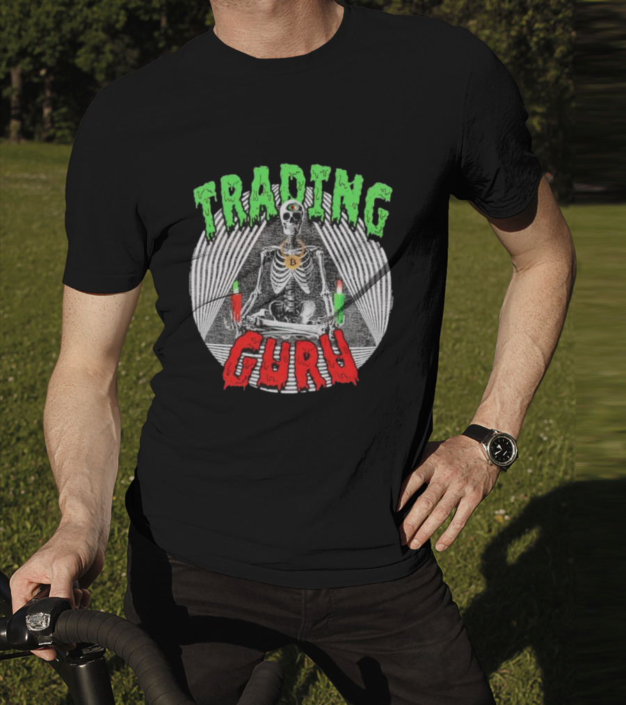Trading Guru Skeleton Cryptocurrency Candles T-Shirt