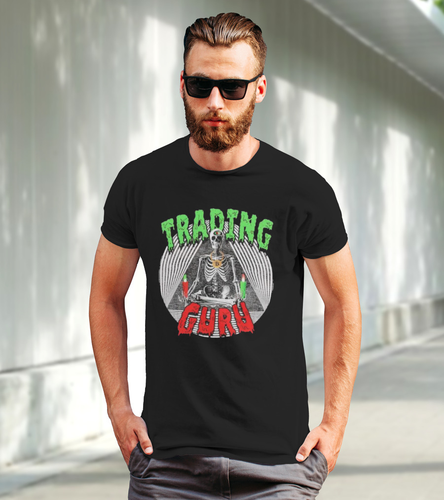 Trading Guru Skeleton Cryptocurrency Candles T-Shirt