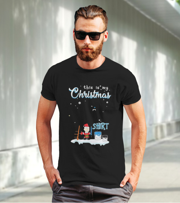 Snoopy And Charlie Brown This Is My Christmas Carolina Panthers T-Shirt
