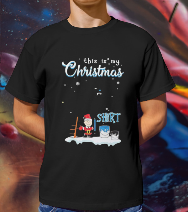 Snoopy And Charlie Brown This Is My Christmas Carolina Panthers T-Shirt