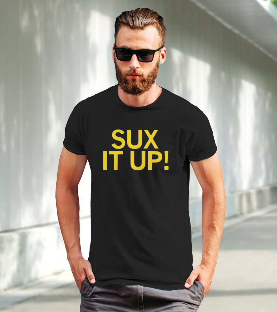 Sux It Up Bold Yellow Text This Is Wine Entertainment  T-Shirt