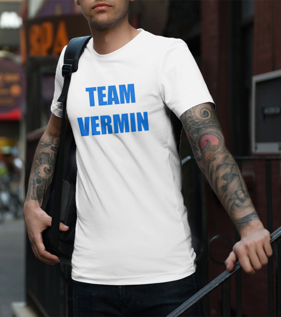 Team Vermin Bold Blue Text T-Shirt