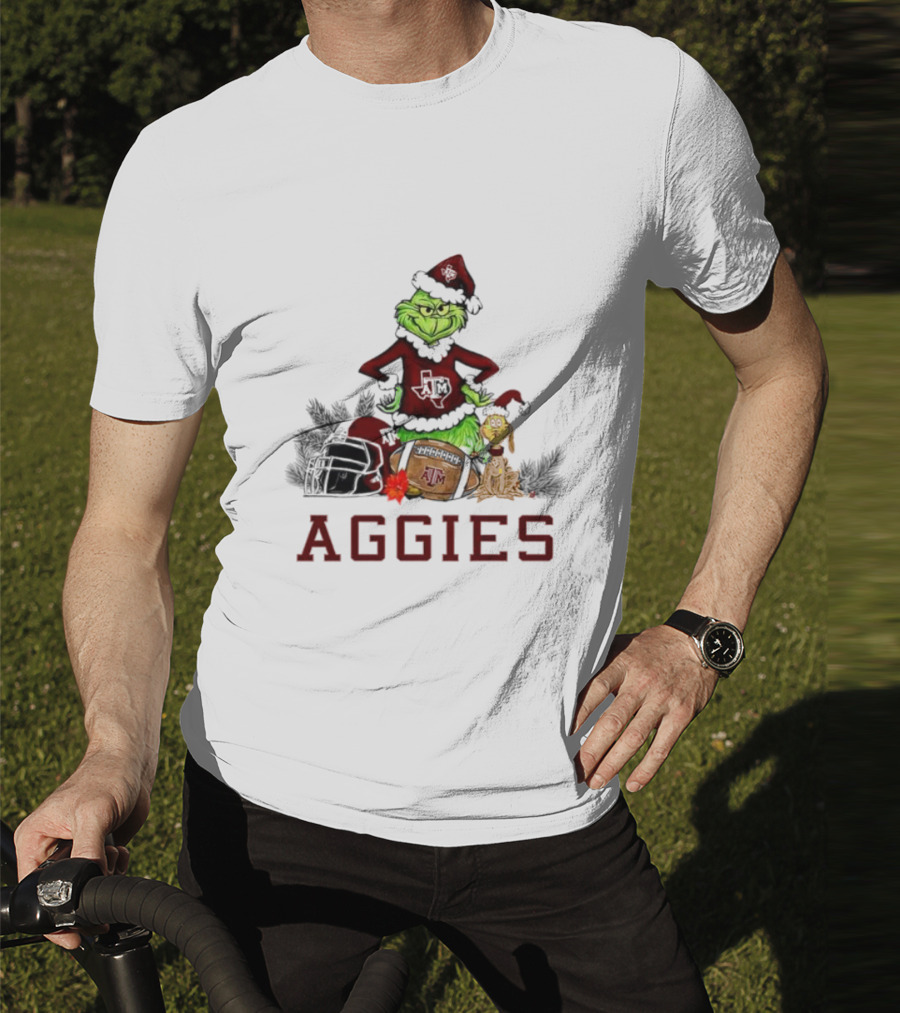 Texas A&M Aggies Grinch Max Dog Christmas Football Humor T-Shirt