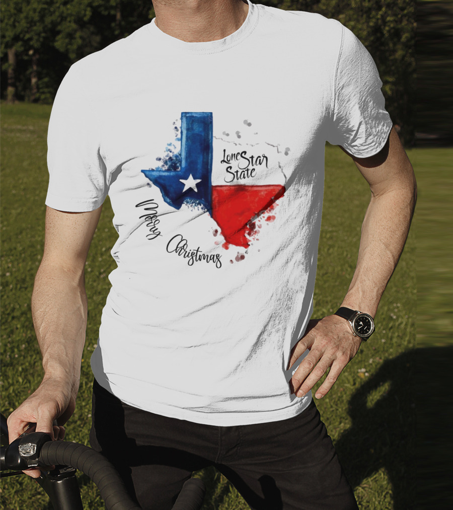 Texas Flag Lone Star State Merry Christmas T-Shirt