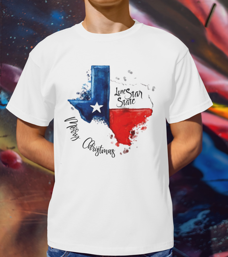 Texas Flag Lone Star State Merry Christmas T-Shirt