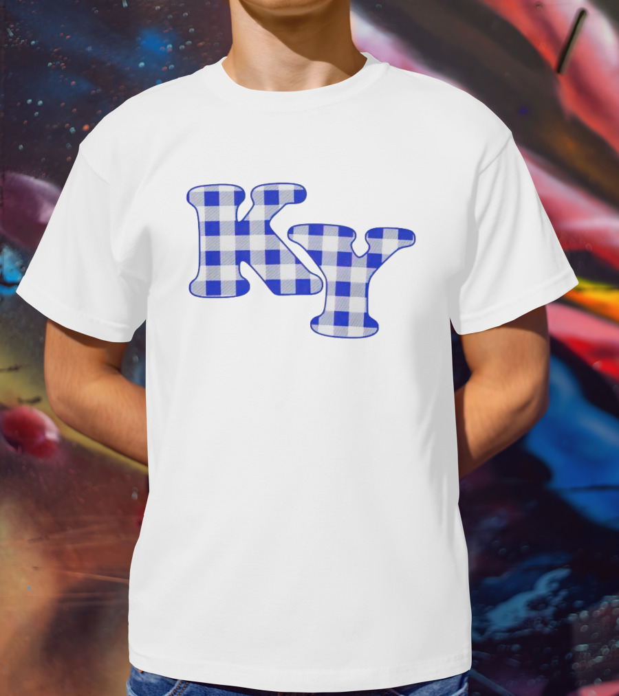 KY Blue Buffalo Plaid Pattern Kentucky T-Shirt