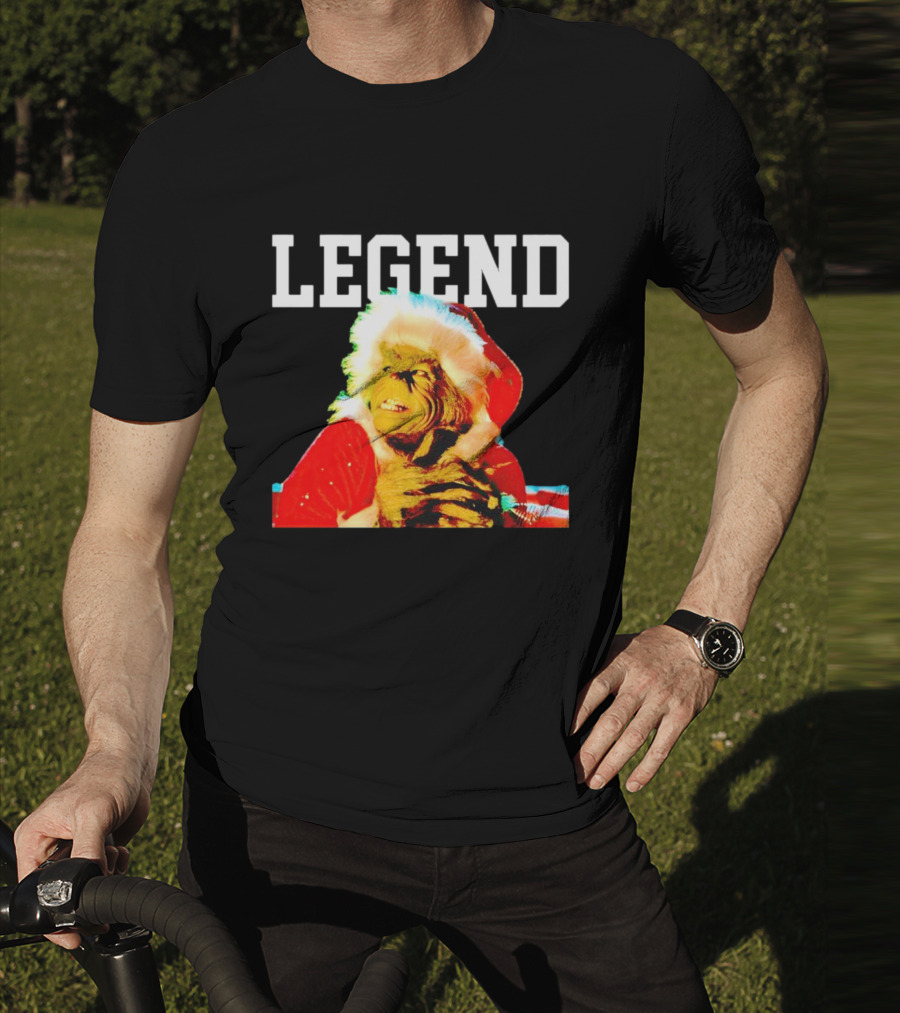 Grinch In Santa Outfit With Legend Text Christmas T-Shirt
