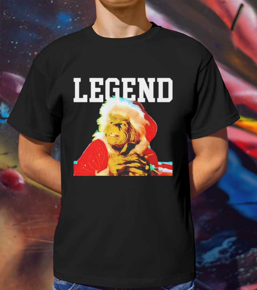 Grinch In Santa Outfit With Legend Text Christmas T-Shirt
