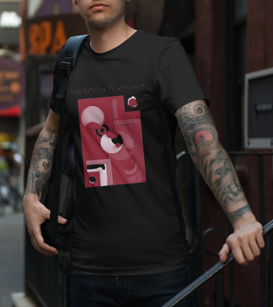 The Temple Of Wonders Abstract Geometric Red Circles And Shapes T-Shirt