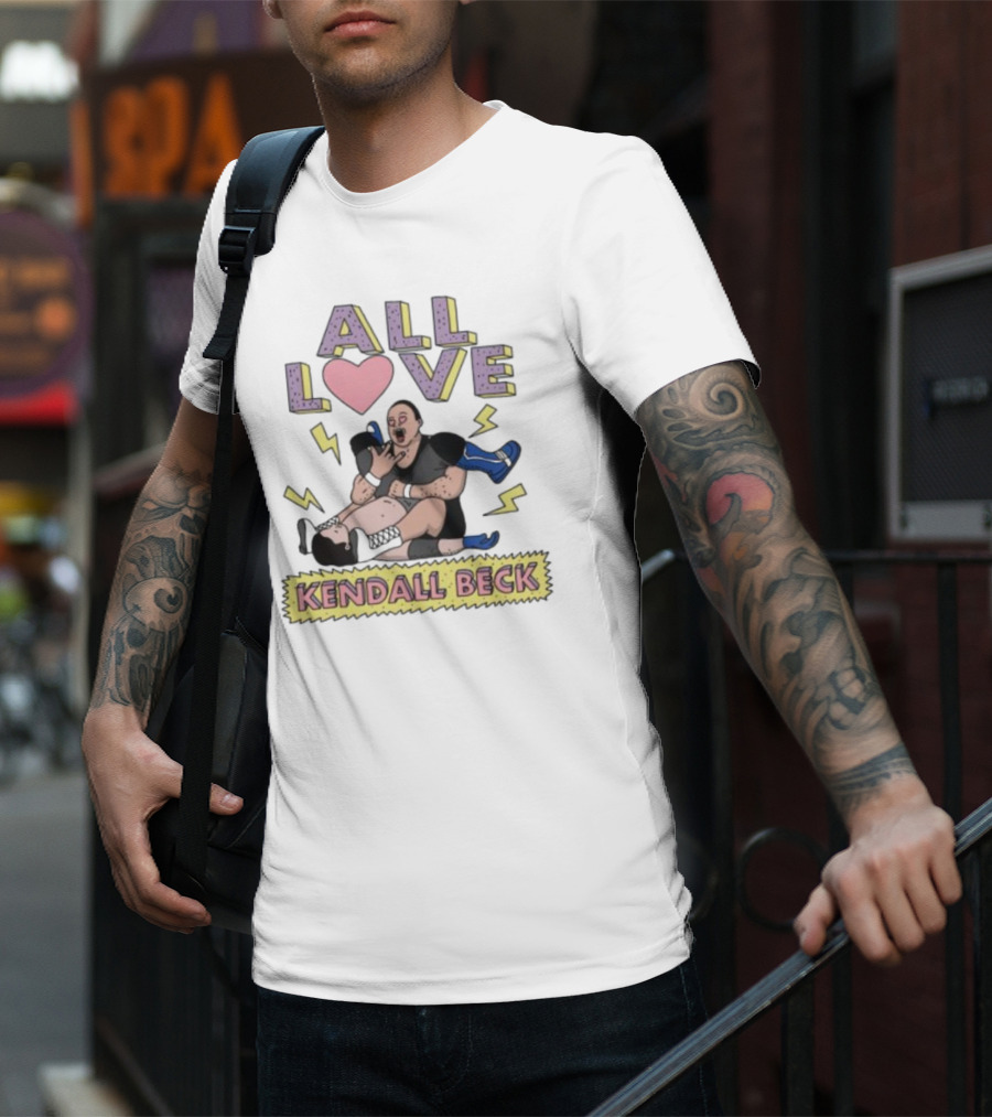 All Love Kendall Beck Wrestling Chokehold Drama With Lightning Bolts T-Shirt
